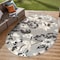World Rug Gallery Geometric Bohemian Indoor/Outdoor Area Rug 5 ft x 7 ft Oval Gray 5566GRAY5OV - alternate 1