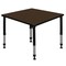 Regency Square Kee Height Adjustable Classroom Activity Table, 36 in W, 36 in L, Neo Walnut TB3636NWAPBK - alternate 1