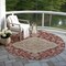 Homeroots 8' Red Beige And Brown Round Oriental Washable Indoor Outdoor Area Rug 605249 - alternate 5