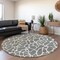 Homeroots 8' Gray And Ivory Round Geometric Washable Indoor Outdoor Area Rug 599288 - alternate 6