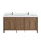 James Martin Vanities Brittany 72" Dbl Vanity, Pecan w/ Sgl Hole 3 CM White Zeus Silestone Top and Matching Backsplash 655-V72-PCN-1WZ - alternate 1