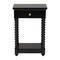 Baxton Studio Terentia Nightstand with Bobbin Legs - 1-Drawer Bedroom Side Table with Storage Shelf, Black 266-14634-ZORO - alternate 5