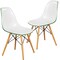 Leisuremod Dover Plastic Dining Chair with Beech Wood Eiffel Legs, 2PK EP19WG2 - alternate 1