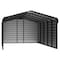 Arrow Storage Products 12 x 24 x 7 ft Charcoal Steel Carport with 3 Wall Kits CPHC122407ECL3 - alternate 1