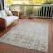 Homeroots 9' X 12' Chocolate Damask Washable Indoor Outdoor Area Rug 607690 - alternate 6