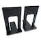 Huron Steel Bookends, Contemporary Style, Nonskid, 6 x 8 x 9.25, Black, Pair HASZ0039 - alternate 3
