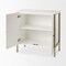 Homeroots 16in White and Gold Wood and Metal Accent Cabinet With Two Doors 727712 - alternate 3