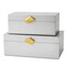 Vintiquewise Set of 2 Wooden Storage Boxes with Gold Accent for Keys, Jewelry, Makeup, or Extras, Silver QI004862.SI - alternate 1