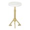 Homeroots 22" White And Gold Marble And Iron Round Pedestal End Table 556546 - alternate 7