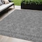 Homeroots 5' X 8' Gray Silver And Charcoal Floral Washable Indoor Outdoor Area Rug 582273 - alternate 1