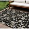 Homeroots 10' X 14' Black Beige And Ivory Floral Washable Indoor Outdoor Area Rug 597805 - alternate 1