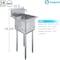 Amgood 24 in. x 23.5 in. Stainless Steel One Compartment Sink w/Faucet and 18 in. x 18 in. x 12 in. Bowl AMG SINK S1C-181812-F-K-Z - alternate 8