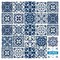 Homeroots 7" X 7" Midnight Blue And White Peel And Stick Removable Tiles 390656 - alternate 2