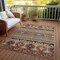 Homeroots 8' X 10' Rust Gray And Gold Tribal Washable Indoor Outdoor Area Rug 615419 - alternate 3