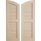 Ekena Millwork Rough Cedar 2 Equal Louver w/Elliptical Top Faux Wood Shutters, 12W x 66H 62 Low Side, PR SHULVL12X66RCPR - alternate 1