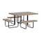 Leisure Craft 46" Square ADA Accessible Outdoor Picnic Table with 3 Bench Seats, Beige T46SQP-ADA-BEIGE - alternate 1