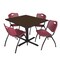 Regency Square Cain Breakroom Table W/ 4 M Stack Chairs, 48 in W, 48 in L, Neo Walnut TB4848NW47BY - alternate 1
