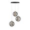 Euf Atomo, Chandelier, 3-Light, 21", Matte Black, Smoked Glass 45736-036 - alternate 1