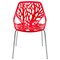 Leisuremod Modern Asbury Dining Chair with Chromed Legs, Red, 4PK AC16R4 - alternate 4