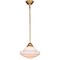 Vaxcel VAXCEL Huntley 1 Light Natural Brass Farmhouse Schoolhouse Pendant White Glass P0374 - alternate 1