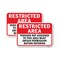 Signmission Restricted Area Persons Not Assigned Must Obtain P, 18'' X 24'' 2 Signs, Heavy Gauge Aluminum, 2PK A-1824-2PACK-24753 - alternate 1
