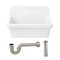 Kingston Brass 30" Ceramic Single Bowl Wall Mount Kitchen Sink with Strainer, White/Brushed Nickel KGPKWS3019188 - alternate 1