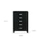 Homeroots 49" Black Wood Five Drawer Dresser 564698 - alternate 7