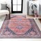 Jonathan Y Dalyan Geometric Medallions Machine-Washable Terracotta/Navy 3 ft. x 5 ft. Area Rug WSH101A-3 - alternate 1