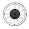 Homeroots 32" Circle Black and Gold Metal and Glass Analog Exposed Gear Wall Clock 485988 - alternate 4