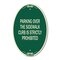 Signmission Parking Over the Sidewalk Curb Is Strictly Pr, 12 In X 18 In Architectural, Heavy Gauge Aluminum A-OV-G-1218-23403 - alternate 1