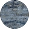 Homeroots 8' Blue And Navy Blue Round Abstract Washable Indoor Outdoor Area Rug 610428 - alternate 4
