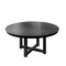 Homeroots 59" Black Solid Wood Mirrored Double Pedestal Base Round Top Dining Table 712150 - alternate 2