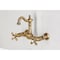 Kingston Brass Two-Handle Wall Mount Bridge Kitchen Faucet, Antique Brass KS2443AX - alternate 4