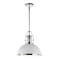 Jonathan Y Homer 13" 1-Light Modern Industrial Metal LED Dome Pendant, Chrome/White JYL9536C - alternate 1