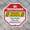 Signmission No Trespassing Private Property Vio, 10 Inch X 10 Inch, Plastic Sign OC-P-10-99 - alternate 5