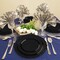 Smarty Had A Party Black Vintage Rim Round Plastic Dinnerware Value Set (120 Dinner Plates + 120 Salad Plates), 240PK 860BVP-CASE - alternate 1