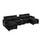 Homeroots 55" Black Fabric Modular USB Sleeper Sofa 568305 - alternate 8
