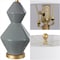 Jonathan Y Abbas 29" Geometric Ceramic/Metal LED Table Lamp, Gray/Gold Leaf JYL4013B - alternate 5