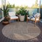 Homeroots 8' Brown And Ivory Round Geometric Washable Indoor Outdoor Area Rug 600728 - alternate 5