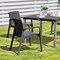 Homeroots Set of Four 24" Black Faux Rattan Heavy Duty Plastic Outdoor Stacking Arm Chairs 565191 - alternate 4