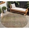 Homeroots 8' Artichoke Green And Hot Pink Round Floral Washable Indoor Outdoor Area Rug 605737 - alternate 1