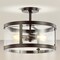 Jonathan Y Herndon 2-Light 15" Iron/Glass Modern LED Flush Mount, Black JYL6701A - alternate 7