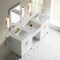 James Martin Vanities Bellshire 84" Dual Vanity Set w/24" Make-Up Counter, Bright White w/3 cm Eternal Jasmine Pearl Siles 660-VMC84-BW-3EJP - alternate 4