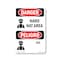 Signmission OSHA Danger Sign, Hard Hat Area Bilingual, 18in X 12in Decal, OS-DS-D-1218-VT-1292 OS-DS-D-1218-VT-1292 - alternate 1