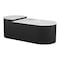 Homeroots Set of Two Black And White Wood And Faux Marble Oval Drum Bunching Coffee Tables 576838 - alternate 6
