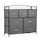 Homeroots 39" Gray and Black Steel and Fabric Seven Drawer Combo Dresser 484704 - alternate 2