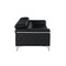 Homeroots 89" Black Italian Leather Sofa With Silver Legs 534155 - alternate 9