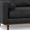 Homeroots 89" Black Leather Sofa With Brown Legs 641000 - alternate 4