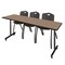 Regency Kobe T-Base Training Seminar Table W/ 2 M Stack Chairs, 84 in W, 24 in L, Noble Oak MKTRCT8424NO47BK - alternate 1