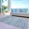 Homeroots 5' X 8' Blue And Silver Argyle Washable Indoor Outdoor Area Rug 615801 - alternate 2